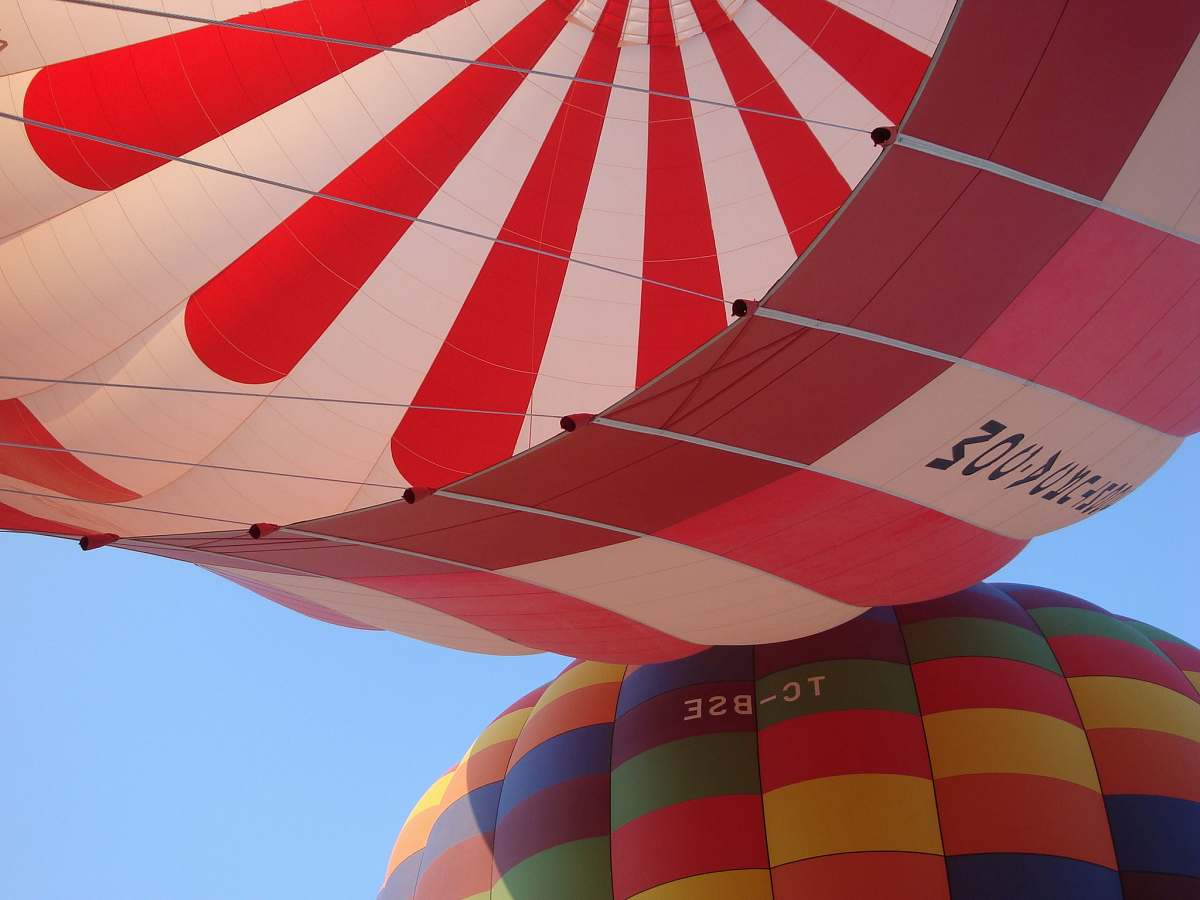 aircraft multicolored hot air balloons transportation